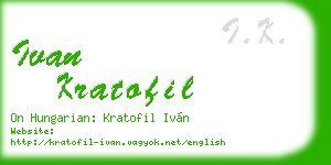 ivan kratofil business card