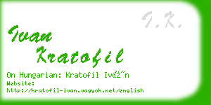 ivan kratofil business card